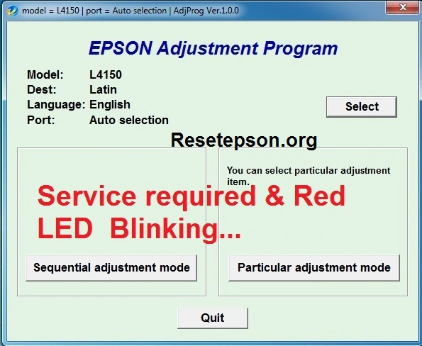 Epson L4150 Resetter Adjustment Program Tool L4150 L4160 Printer Solutions 2487