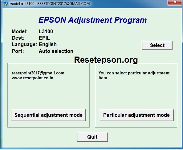 Epson l3100 resetter free download